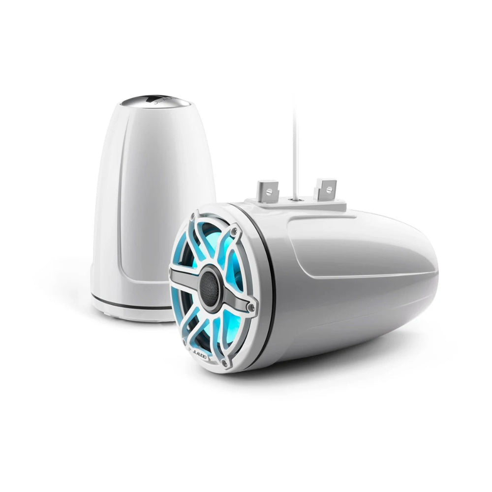 JL Audio M6 Enclosed Tower Speakers - 7.7" - RGB LED - White Sport