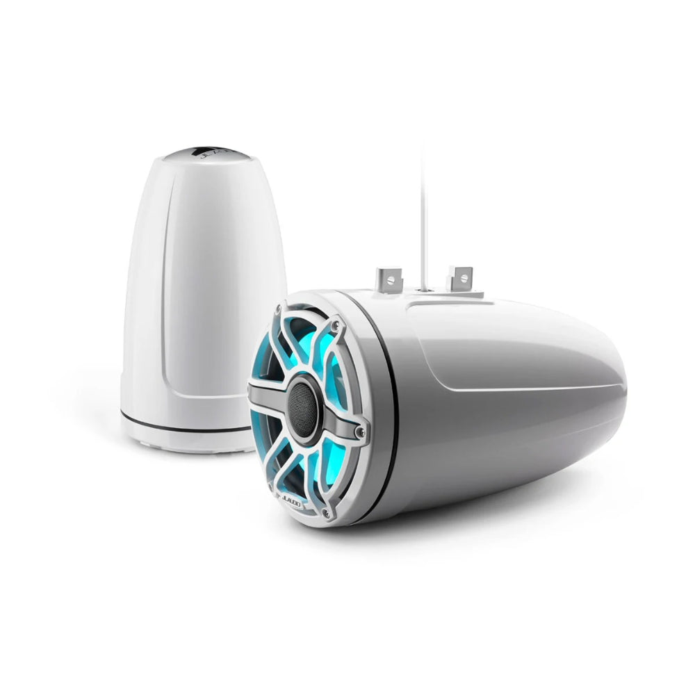 JL Audio M6 Enclosed Tower Speakers - 8.8" - RGB LED - White Sport