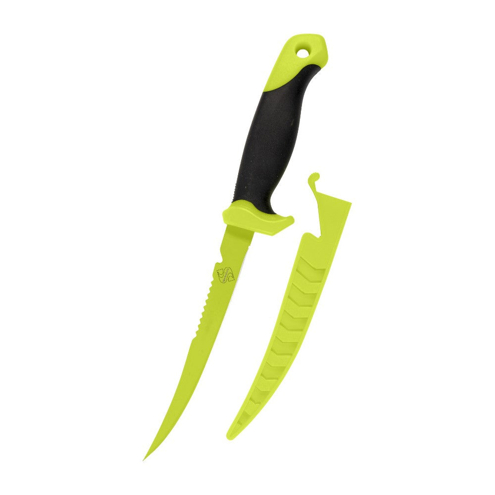 Snowbee 7" Stainless Steel Filleting Knife - Chartreuse