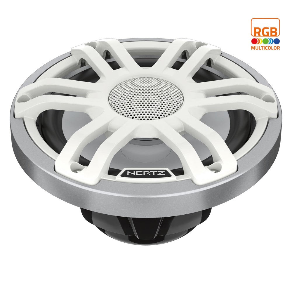 Hertz 150W 6.5" HMX RGB LED Marine Coax Speakers - Sports Silver White