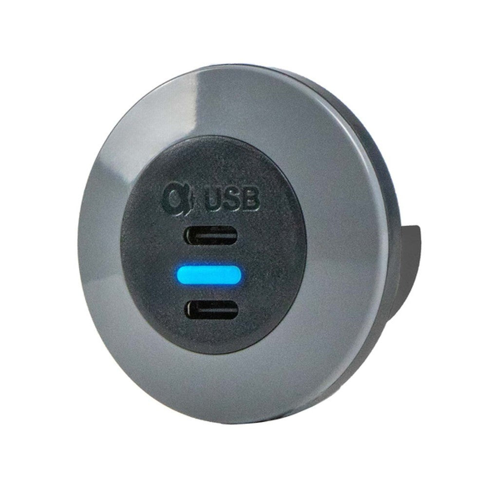 Alfatronix PVPRO-CCFF Double USB C Charger - Grey Front Fit