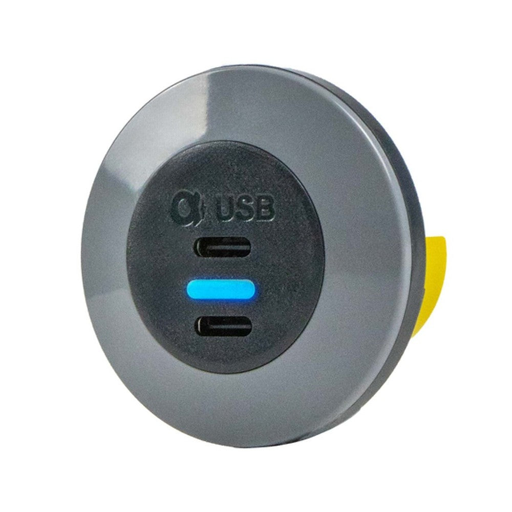 Alfatronix PVPWP-CCFF Slimline IP65 Double USB C Charger - Grey Front Fit