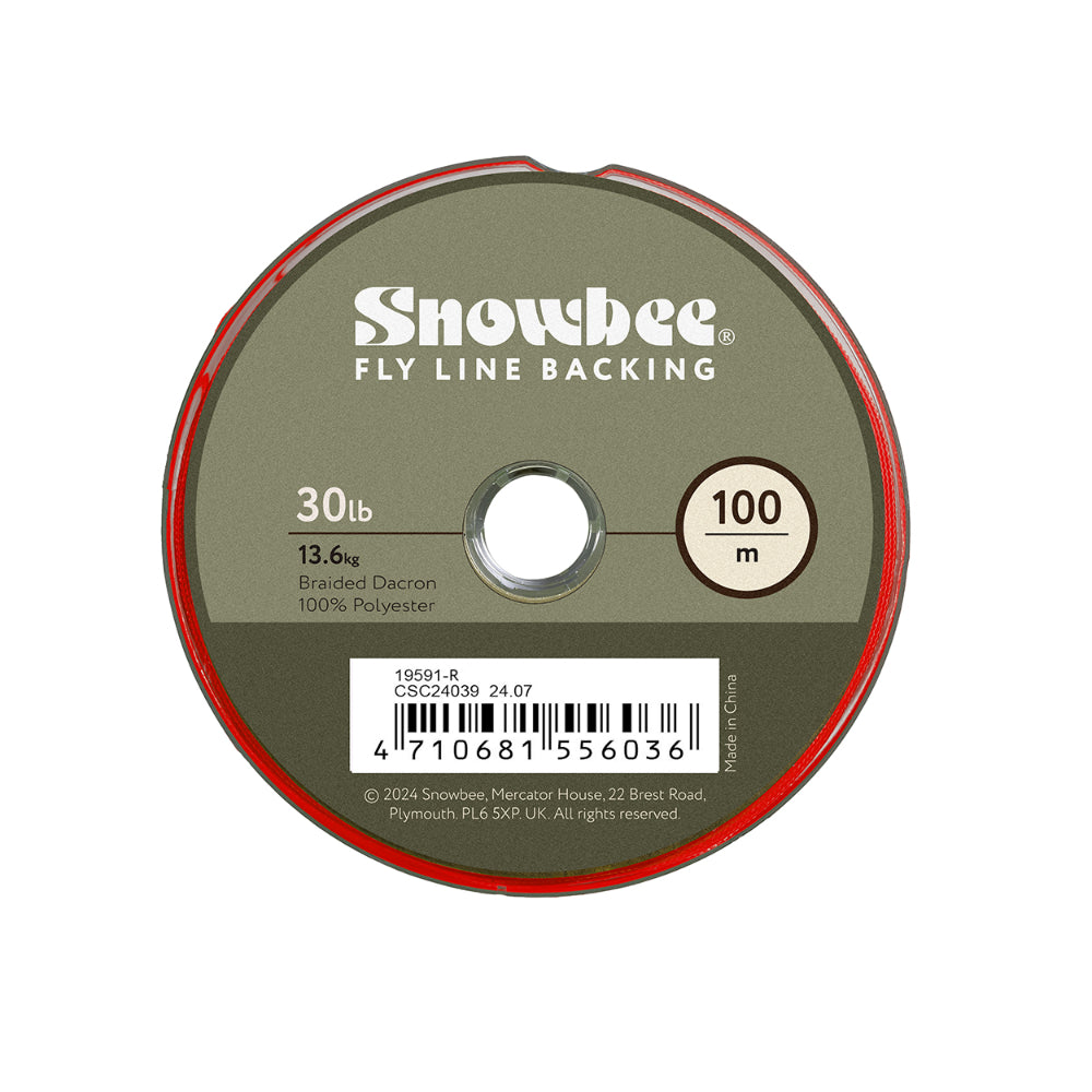 Snowbee Fly Line Backing - 100m Braided Dacron - 30lb - Red