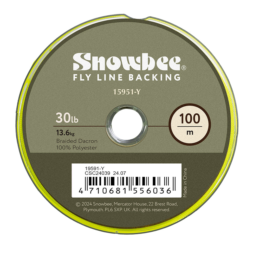 Snowbee Fly Line Backing - 100m Braided Dacron - Hi-Viz Yellow - 30lb