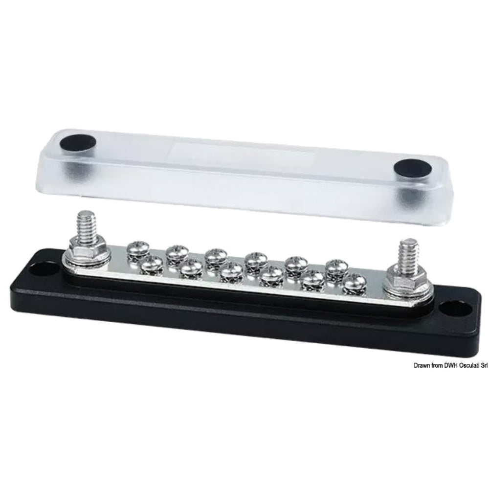 Osculati Techno Shared Bus Bar With Cover - 12 x 4mm & 2 x 6mm