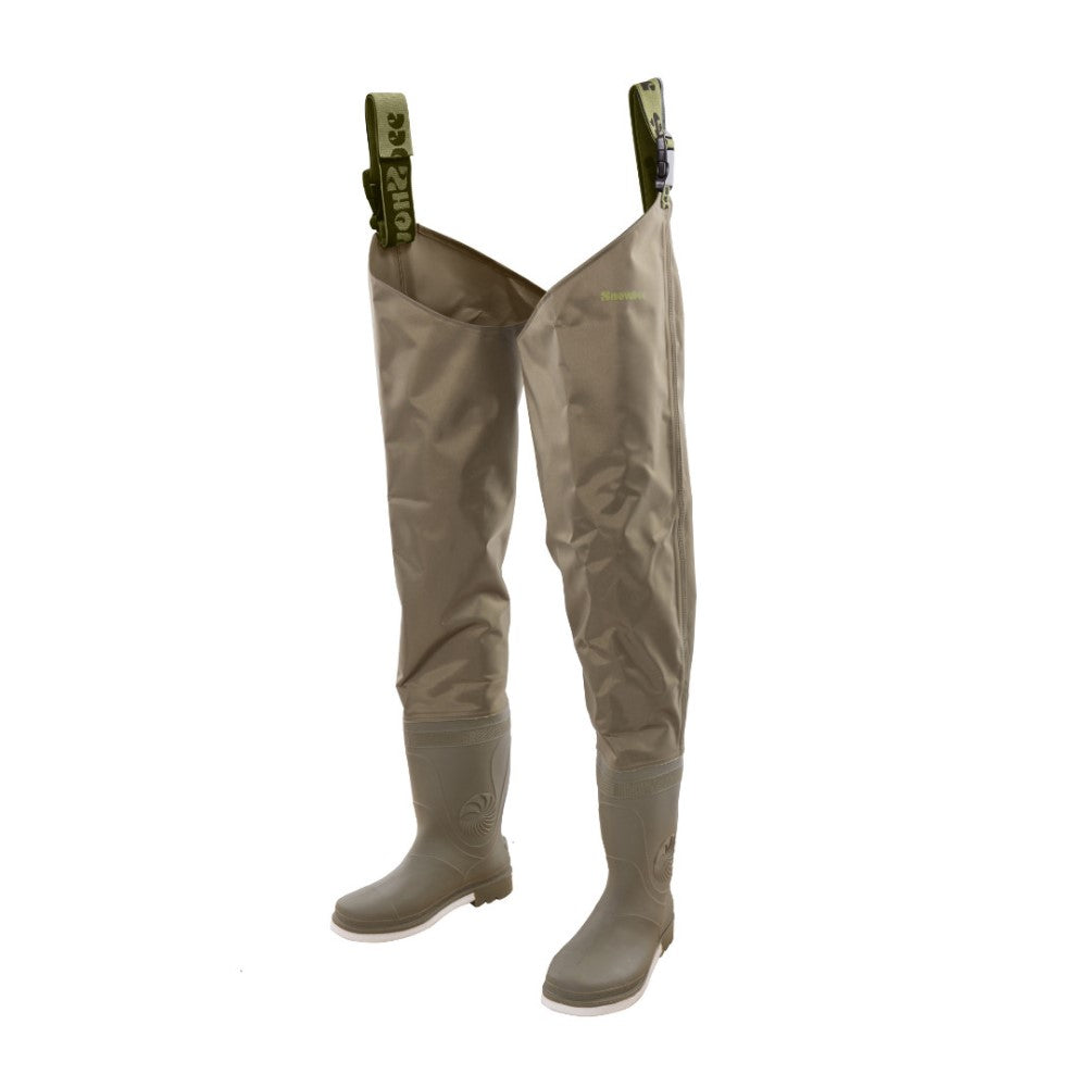 Snowbee 210D Nylon Wadermaster Thigh Waders - Cleated Sole - 6
