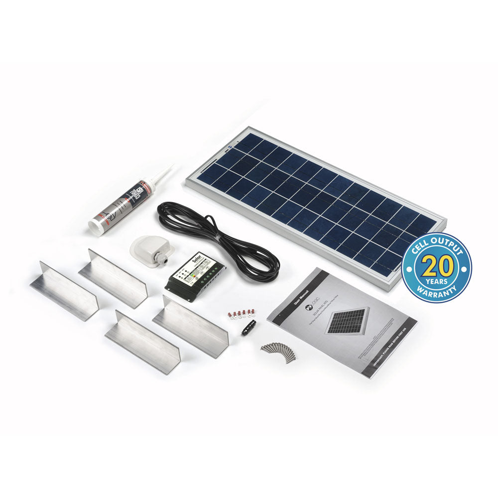 Solar Technology 20W Rigid Solar Panel & Universal Fitting Kit
