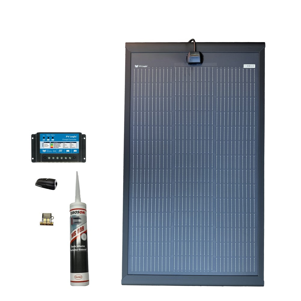 Solar Technology 100W SlimEdge Rigid MHD Solar Panel Glue & 10A PMW