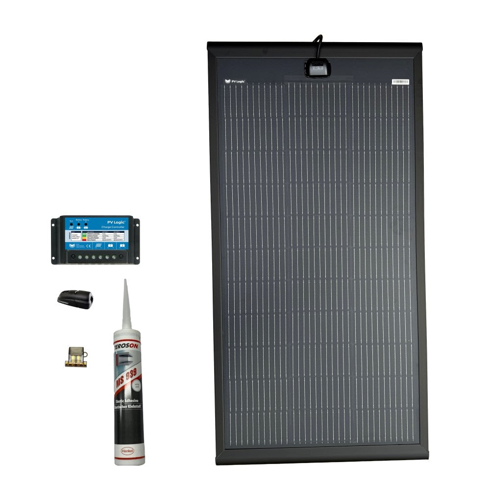 Solar Technology 120W SlimEdge Rigid MHD Solar Panel Glue & 10A PMW