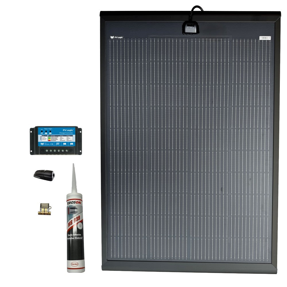 Solar Technology 200W SlimEdge Rigid MHD Solar Panel Glue & 20A PMW