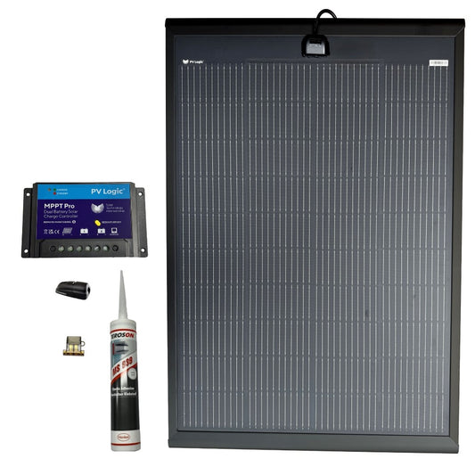 Solar Technology 200W SlimEdge Rigid MHD Solar Panel Glue & 15A MPPT Kit