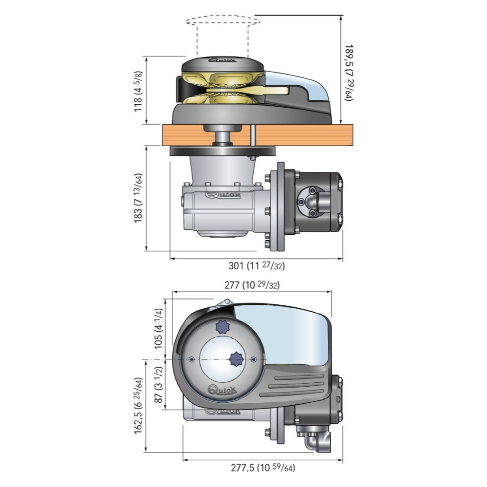 Quick Dylan DH4 HYDRO D Windlass - 12-13mm Hydraulic With Drum